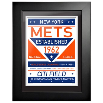 New York Mets 12'' x 16'' Dual Tone Framed Wall Art