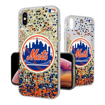 New York Mets Glitter Confetti iPhone Case