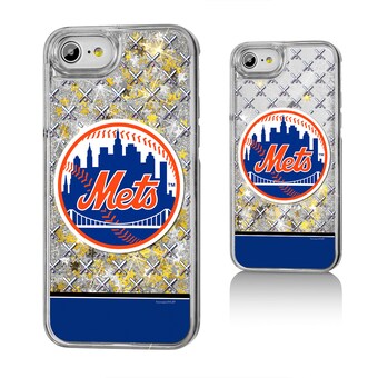 New York Mets iPhone 6/6s/7/8 Logo Stripe Gold Glitter Case