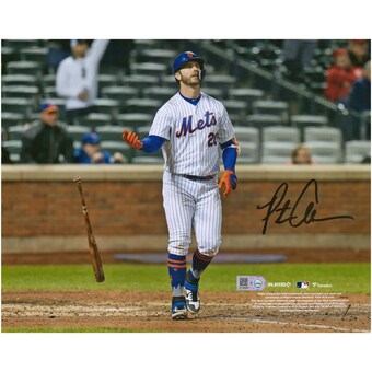 Autographed New York Mets Pete Alonso Fanatics Authentic 8" x 10" Bat Drop Photograph