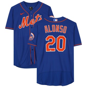 Autographed New York Mets Pete Alonso Fanatics Authentic Blue Nike Authentic Jersey