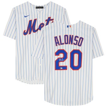 Autographed New York Mets Pete Alonso Fanatics Authentic White Nike Replica Jersey