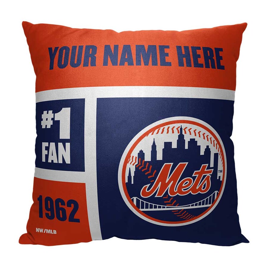 New York Mets The Northwest Group 18'' x 18'' Colorblock Personalized Throw Pillow