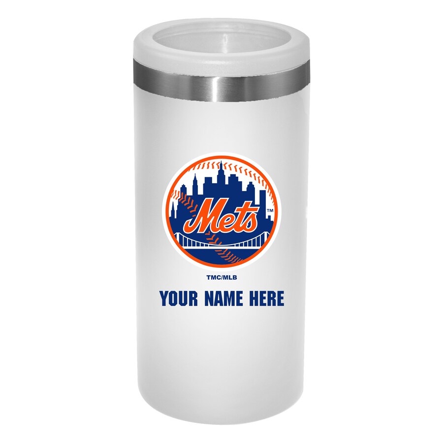 New York Mets White 12oz. Personalized Slim Can Holder