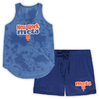 Women's New York Mets Concepts Sport Royal Plus Size Cloud Tank Top & Shorts Sleep Set