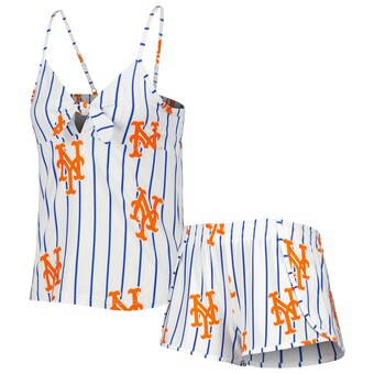 Women's New York Mets Concepts Sport White Reel Allover Print Tank Top & Shorts Sleep Set
