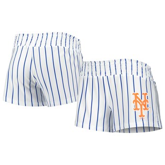 Women's New York Mets Concepts Sport White Reel Pinstripe Sleep Shorts