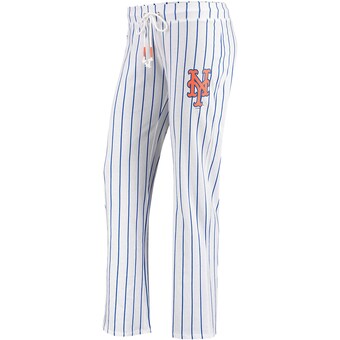 Women's New York Mets Concepts Sport White Vigor Pinstripe Sleep Pant