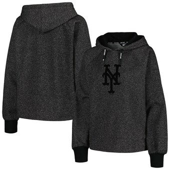 Women's New York Mets DKNY Sport Black Debbie Dolman Raglan Pullover Hoodie