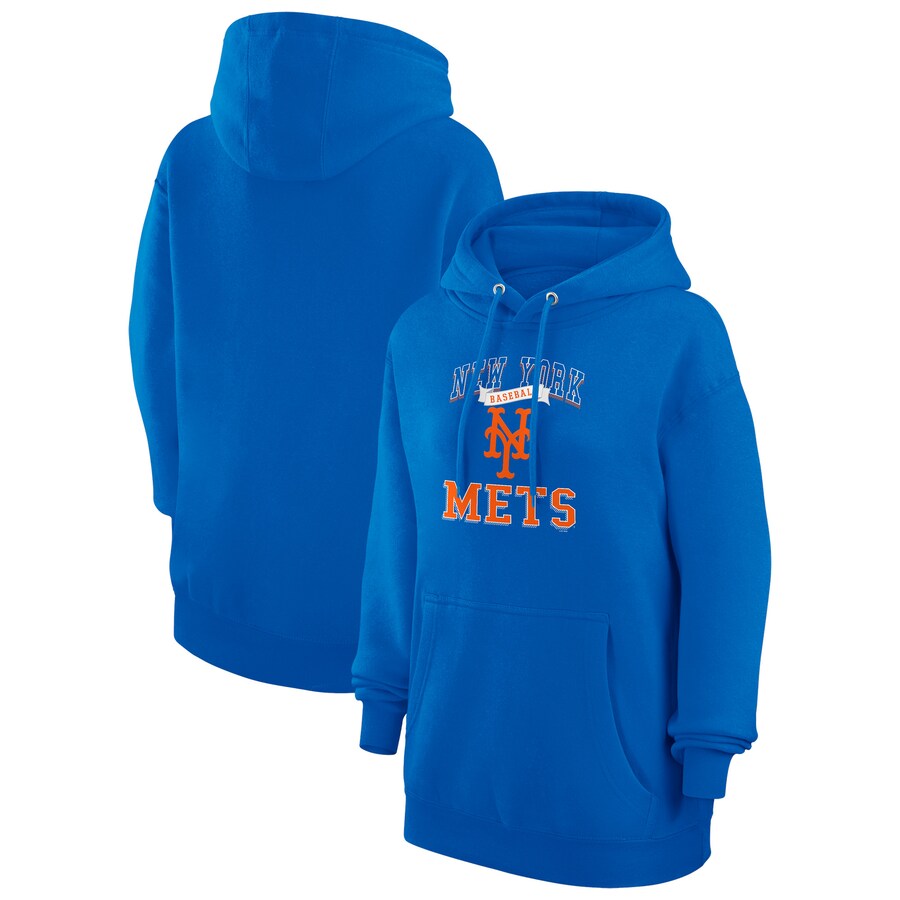 Women's New York Mets G-III 4Her by Carl Banks Royal Team Logo Graphic Fleece Pullover Hoodie