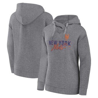 Women's New York Mets Profile Heather Gray Plus Size Pullover Hoodie