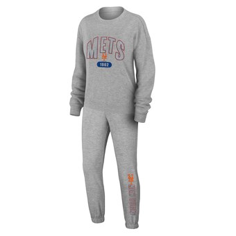 Women's New York Mets WEAR by Erin Andrews Gray  Knitted Lounge Set