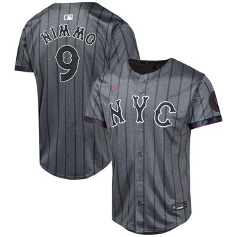 Youth New York Mets Brandon Nimmo Nike Graphite 2024 City Connect Limited Player Jersey