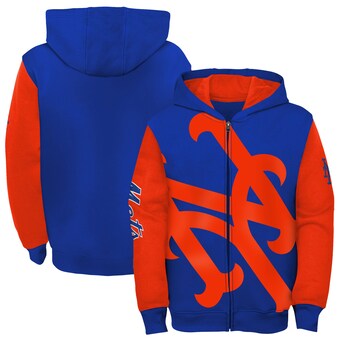 Youth New York Mets Outerstuff Royal/Orange Postcard Full-Zip Hoodie Jacket