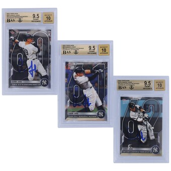 Aaron Judge New York Yankees Autographed 2022 Topps Now HR 60,61,62 3 Card Set #929,975,1012 Beckett Fanatics Witnessed Authenticated 9.5/10 Card