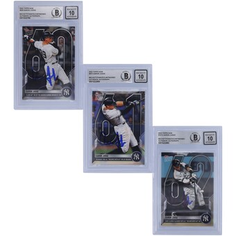 Aaron Judge New York Yankees Autographed 2022 Topps Now HR 60,61,62 Set #929,975,1012 Beckett Fanatics Witnessed Authenticated 10 Card