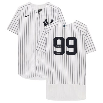 Autographed New York Yankees Aaron Judge Fanatics Authentic White Nike Authentic Jersey with ''ALL RISE'' Inscription