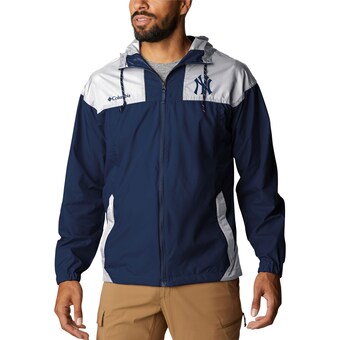 Men's New York Yankees Columbia Navy Omni-Shade Flash Challenger Full-Zip Windbreaker Jacket