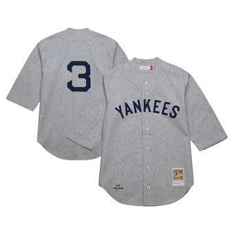 Men's New York Yankees Babe Ruth Mitchell & Ness Gray Cooperstown Collection 1929 Authentic Jersey