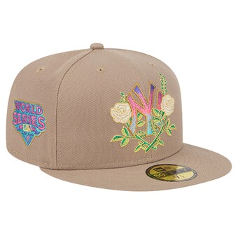 Men's New York Yankees New Era Khaki Rose Garden 59FIFTY Fitted Hat