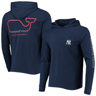 Men's New York Yankees Vineyard Vines Navy Long Sleeve Hoodie T-Shirt