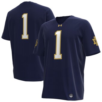 #1 Notre Dame Fighting Irish Under Armour Premier Football Jersey - Navy