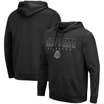 Colosseum Ohio State Buckeyes Black Blackout 3.0 Pullover Hoodie