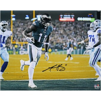 Autographed Philadelphia Eagles A.J. Brown Fanatics Authentic 16"x 20" Touchdown vs Cowboys Photograph