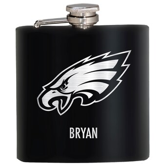 Philadelphia Eagles Black 6oz. Personalized Stealth Hip Flask