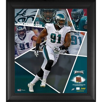 Philadelphia Eagles Fletcher Cox Fanatics Authentic Framed 15" x 17" Impact Player Collage with a Piece of Game-Used Football - Limited Edition of 500