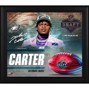 Jalen Carter Philadelphia Eagles Facsimile Signature Fanatics Authentic Framed 15" x 17" 2023 NFL Draft Day Collage