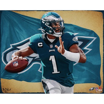 Jalen Hurts Philadelphia Eagles 16" x 20" Photo Print - Designed and Signed by Artist Brian Konnick - Limited Edition of 25