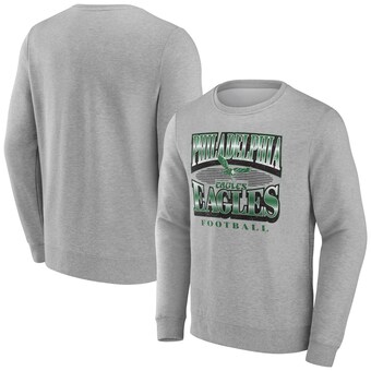 Men's Philadelphia Eagles Fanatics Heather Gray Chance Throwback Fleece Pullover Sweatshirt