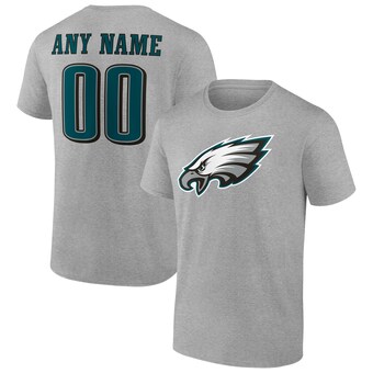 Men's Fanatics Heathered Gray Philadelphia Eagles Team Authentic Custom T-Shirt