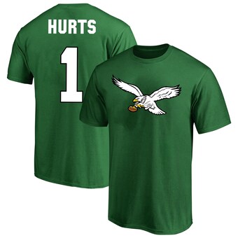 Jalen Hurts Philadelphia Eagles Fanatics Big & Tall Throwback Player Name & Number T-Shirt - Kelly Green