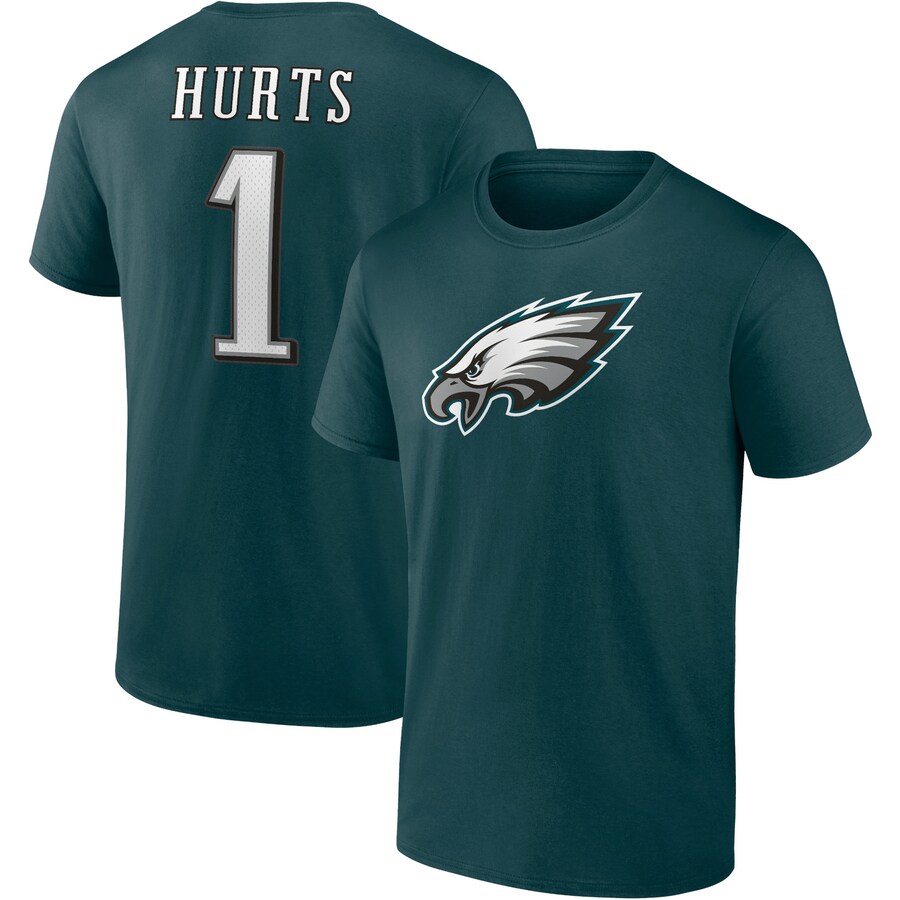 Men's Fanatics Jalen Hurts Midnight Green Philadelphia Eagles Player Icon T-Shirt