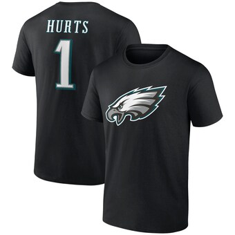 Men's Jalen Hurts Black Philadelphia Eagles Icon Player Name & Number T-Shirt