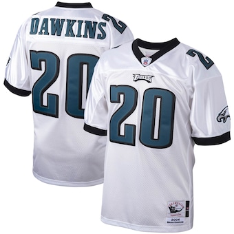 Men's Philadelphia Eagles 2004 Brian Dawkins Mitchell & Ness White Authentic Throwback Retired Player Jersey