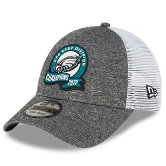 Men's Philadelphia Eagles New Era Heather Gray 2022 NFC East Division Champions Locker Room 9FORTY Adjustable Hat