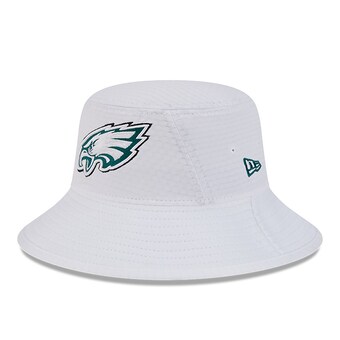 Men's Philadelphia Eagles New Era White 2024 NFL Training Camp Stretch Bucket Hat