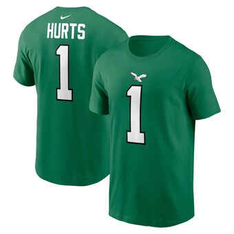 Men's Philadelphia Eagles Jalen Hurts Nike Kelly Green Alternate Player Name & Number T-Shirt