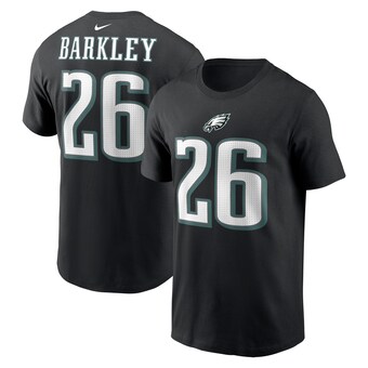 Men's Philadelphia Eagles Saquon Barkley Nike Black Player Name & Number T-Shirt