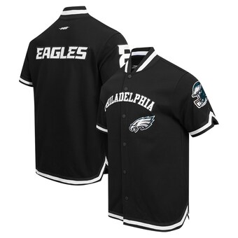 Men's Philadelphia Eagles Pro Standard Black Classic Warm-Up Short Sleeve Full-Snap Jacket