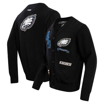 Men's Philadelphia Eagles Pro Standard Black Prep Button-Up Cardigan Sweater