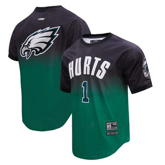 Men's Pro Standard Jalen Hurts Midnight Green Philadelphia Eagles Player Name & Number Ombre Mesh T-Shirt