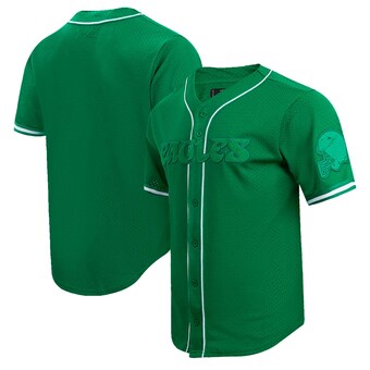 Men's Philadelphia Eagles Pro Standard Kelly Green Triple Tonal Mesh Button-Up Shirt