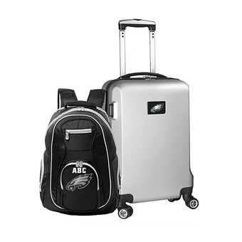MOJO Silver Philadelphia Eagles Personalized Deluxe 2-Piece Backpack & Carry-On Set