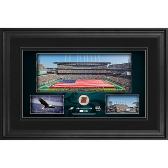 Philadelphia Eagles Fanatics Authentic Framed 10" x 18" Stadium Panoramic Collage with Game-Used Football - Limited Edition of 500