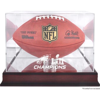 Philadelphia Eagles Fanatics Authentic Super Bowl LII Champions Mahogany Football Logo Display Case