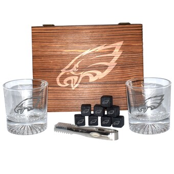 Philadelphia Eagles The Memory Company Wood Boxed Drinkware Set